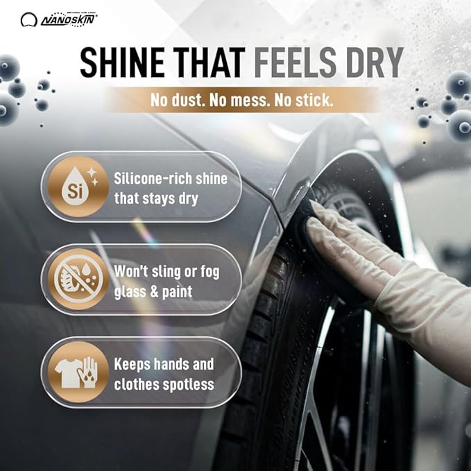 Nanoskin WHITE LIGHTENING Premium Dressing 55 Gallons – Universal Thick Wipe-On Dressing for Car Detailing | Works on Tire, Vinyl, Rubber, Plastic & Trim | For Cars, Trucks, Motorcycles, RVs & More