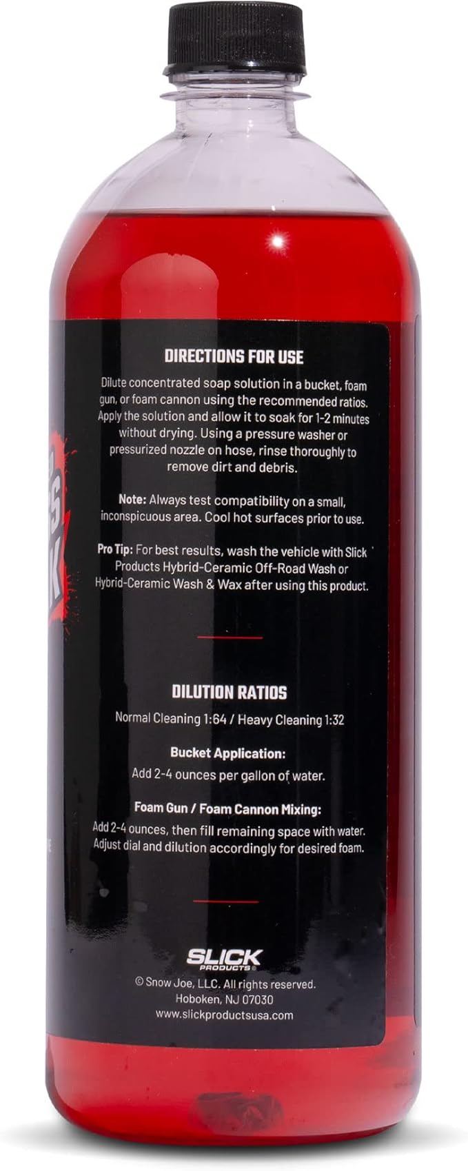 Slick Products Super Concentrated Touchless Pre-Soak, Foaming Prewash Car Soap for Foam Cannon or Foam Gun, Loosens Mud, Dirt, Bugs & Grime, Spray On & Rinse Off, 32 oz.