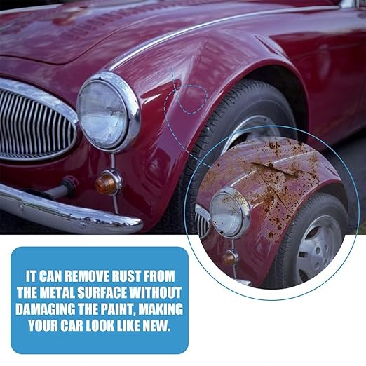 Car Rust & Iron Particle Remover Spray, Fast Acting Heavy Duty Metal Cleaner Rust Remover Spray, for Removing Rust and Particles from Cars, Tools, Bolts & More Removers for All Surfaces (2Pcs)