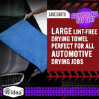 AIDEA Microfiber Towels for Cars-2PK, Large Professional Car Drying Towel, Scratch-Free & Absorbent Drying Towel for Cars, SUVs, RVs, Trucks, and Boats, 24inx 31in, Blue