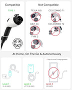 J1772 to Tesla Charger Adapter, Up to 80Amp 240v AC, Mobile EV Adapter for Tesla Model 3/Y/X/S with Fast Charging, Compatible with EVSE Charger, SAE J1772 Charging Adaptor for Tesla Cars Only