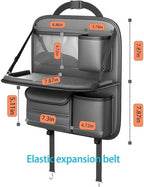 Backseat Car Organizer, Seat Organizer with 5 Storage Pockets for Travel, Black A