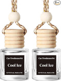 C Classy Hanging Car Air Freshener 2 Pack, Glass Bottle Diffuser, Long-Lasting Fragrance, Cute Car Accessories for Women & Men, Made in USA