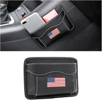 Moly Magnolia Car Seat Side Pocket Organizer, American Flag PU Leather Storage Bag, Pen Phone Holder Tray Pouch Seat Gap Filler, Interior Accessories for Auto Door Window Console (MultiColor/Flag)