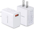 18W USB Wall Charger Block Fast Phone Charger USB Plug Compatible with Galaxy S25 S24 S21 S10, iPhone 16 15, Sun Light Lamp, 2Pack White