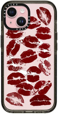 CASETiFY Impact iPhone 15 Case [Slim/Compatible with Magsafe / 8.2 ft. 4X Military Grade Drop Protection] - Hot Lips - Clear Black