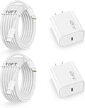 iPhone 17 16 15 Charger USB C Charger Block, 2Pack 40W-60W Dynamic USBC Fast Charging Block with Long 10FT Type-C to C Cable Charging Cord Compatible with iPhone 17/17 Pro/Air/16/15 Pro Max/Plus, iPad