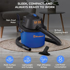 Koblenz Wet Dry Vacuum Cleaner, 2 Gallon 2.0 PHP, 60 CFM, 10 ft Reach, Twist-N-Lock Hose, Small Shop Vac, Portable Shop Vac for Home Car Garage Workshop, Accessories Included, Blue/Black, WD-2L