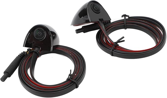 Car Blind Spot Camera Side View Backup Camera Kit Universal 12V NTSC IP67 80° Wide Angle Left Right Pair Output