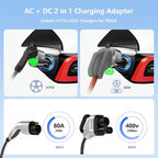 CCS & J1772 to Tesla Adapter for Model 3/S/X/Y/Cybertrunk,AC+ DC 2 in 1 Adapter to Tesla NACS Battery Charger Accessories, Fast Charging for Level 1 2 3 Charging Station with CCS1 & J1772 Plug