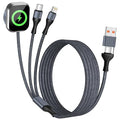 Travel Essentials 3in2 Multi Charging Cable for iPhone Watch Charger,USB A/C to Type C/IP/iWatch Charger, Charging Cords for Multiple Devices Compatible with iWatch Series&iPhone 17-12 5FT