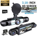 Wireless Dash Cam Front and Rear Camera System,360° 4 Channel Dash Cam 1080p Full View Car Dashcam System,Night Vision,Loop Recording,Parking Monitor,for Taxi,Fleet,Family Vehicles