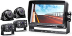 eRapta HD 1080p Backup Camera System Kit, 7-inch Reversing Monitor with Quad Split Recording IP69 Waterproof, Rear View Side View Cameras, Backup Camera for RV Truck/Trailer/Tractor/Box/Camper Y0202