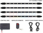 LEDGlow 4pc Million Color Multi-Color LED Interior Footwell Underdash Lighting Kit for Cars & Trucks - 18 Solid Colors - 10 Unique Patterns - Music Mode - Includes Control Box & Remote - Universal