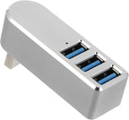 SEWACC Rotatable USB Hub Aluminum Alloy Expander for Phone Laptop Computer Accessories with Angle Wide Compatibility for USB Drive Keyboard Mouse Camera