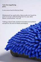 Car Wash Mitt Microfiber, 2PK-Scratch & Lint Free, Premium Chenille Microfiber Wash Mitt (Shallow Blue)