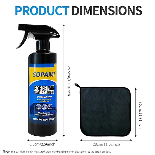 SOPAMI 3-Pack （500ml/16.91Ounces）Advanced Car Coating Spray, Quick-Acting Polish & Wax for Scratch Removal, Waterless Wash, and Glass Oil Film Cleaning