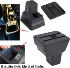 Double-Layer Armrest Box for Nissan Versa Almera 2020-2024 Car Center Storage Box Organizer Interior Hand Centre Consoles with Cup Holder Black Accessories