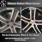 GV Automotive Products Ultimate Radiant Wheel Cleaner - Chrome Rim & Wheel Cleaner Spray – Safe, Ready To Use, Polishes, Shines & Removes Brake Dust – Professional Car Detailing Formula - 16oz