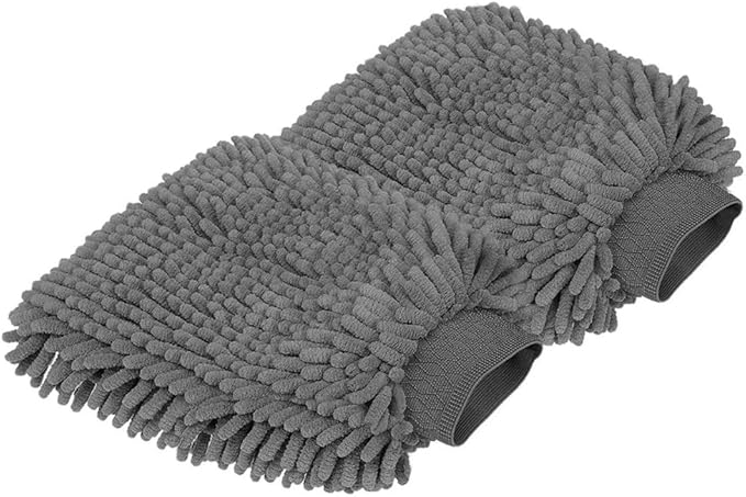 Chenille Microfiber Car Wash Mitt, Scratch Free Reusable Cleaning Glove, Soft Absorbent Auto Detailing Wash Mitt for Car Exterior & Interior – 1 Pack (Blue)