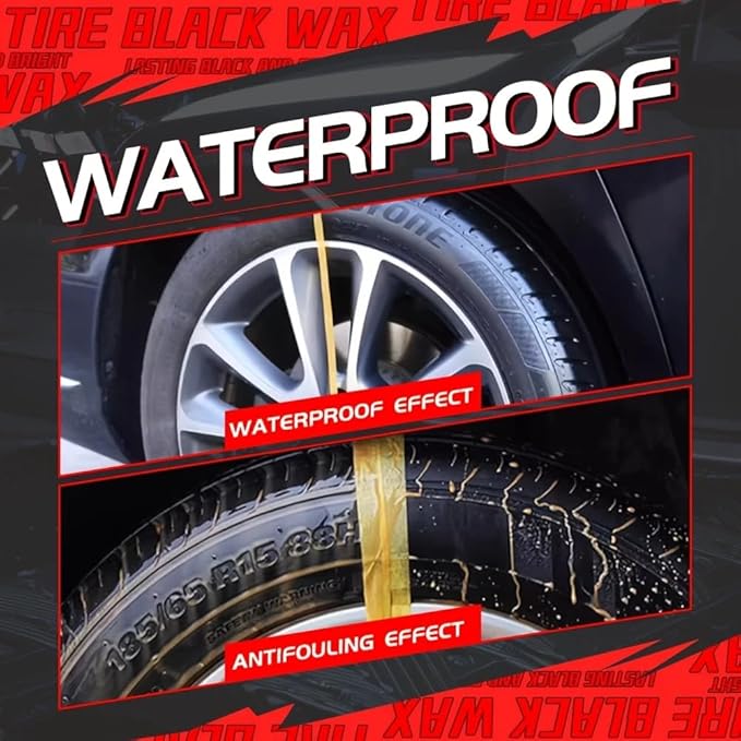 Tire Shine Paste | The Perfect Shine | Durable and User Friendly Tire Dressing | Long Lasting UV Protection for Black Tires, Wheels, & Rubber | 5.29 Oz Kit with Sponge
