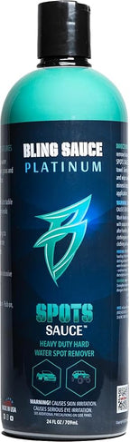Bling Sauce Platinum Spots Sauce, Heavy-Duty Hard Water Spot Remover for Cars, Trucks, SUVs, 24oz.
