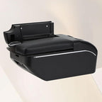 AULPHIKE Compatible with Nissan Versa Armrest 2020-2024 Car Center Console Organizer Armrests Double Door Storage with USB Ports（Carbon Fiber Style）