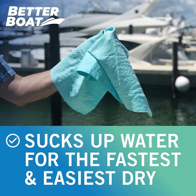 Super Absorbent Towels, Synthetic Chamois Cloth for Car and Boat Drying, Smooth Cooling Towel, Marine Grade Cleaning Supplies, PVA Shammy Dry Towel 1 Pack