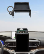 Car Phone Holder for 2019 2020 2021 2022 2023 2024 Ford Explorer Accessories Apply to 10.1 in Screen Fixed Clip Magnetic Cell Phone Mount 360 Degree Rotation with Dashboard Storage Tray