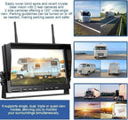 ZEROXCLUB 10'' 1080P Wireless Backup Camera System, 10 Inch DVR Quad Split Monitor Wireless Rear Side View Cameras, IP69 Waterproof Digital Signal Record System for RV/Truck/Trailer/Camper-BW104SL