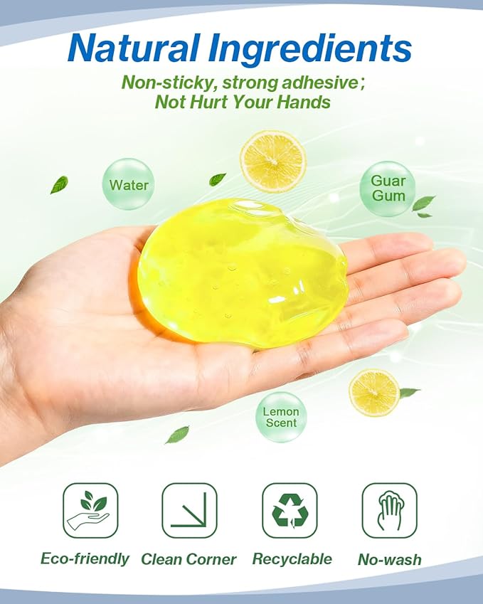 4-Pack Car Cleaning Gels, ALLGUO Reusable Car Cleaning Gel, Car Slime Cleaner&Dust Cleaning Gel for Car Interior, Keyboard Cleaner Gel, Car Gel Cleaner Putty Auto Detailing Tools Car Cleaning Supplies