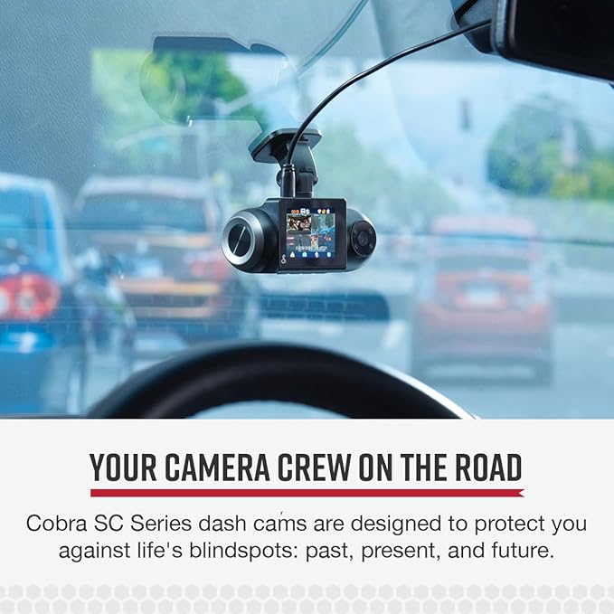 Cobra Smart Dash Cam with Interior Cam (SC 201) - Full HD 1080P Resolution, Built-in WiFi & GPS, Live Police Alerts, Incident Reports, Emergency Mayday, Drive Smarter App, 16GB SD Card Incl.