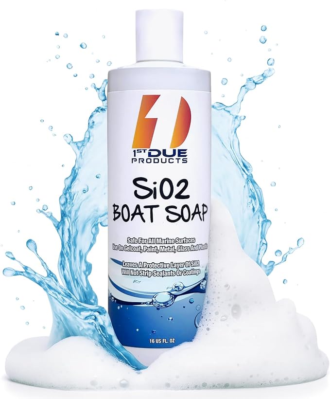 [16oz] Ceramic SiO2 Wash & Wax, pH Neutral Hydrophobic Soap for Boats, Cars & Aircraft, Repels Water, Tropical Protection & High Gloss Finish, Safe Multi-Surface Cleaner, Made in USA