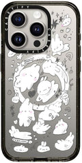 CASETiFY Impact Case for iPhone 15 Pro [8.2ft 4X Military Grade Drop Protection/Compatible with Magsafe] - Just Some Buns by tabetaaii - Clear Black