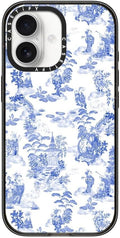 CASETiFY Impact iPhone 17 Case [Slim/Compatible with Magsafe / 8.2 ft. 4X Military Grade Drop Protection] - Moon Caravan Toile - Clear Black
