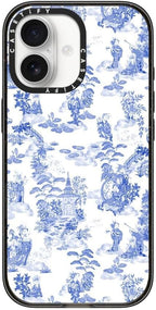 CASETiFY Impact iPhone 17 Case [Slim/Compatible with Magsafe / 8.2 ft. 4X Military Grade Drop Protection] - Moon Caravan Toile - Clear Black
