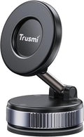 Trusmi Vacuum Magnetic Car Phone Holder - 16N Ultra-Strong Magnet Suction Cup Mount for Windshield & Glass, 360° Rotatable Manual Vacuum Adsorption Phone Stand for iPhone MagSafe & Android - Black