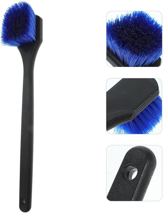 2pcs Tire and Wheel Cleaning Brush Set Stiff Bristles Long Handle for Car and Motorcycle Rim Detailing, Heavy-Duty Tire Scrubber Tool for Automotive Wheel Care