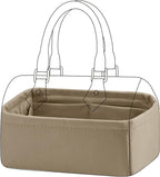 DGAZ Silk Purse Organizer Insert Fits LV Speedy 16/20/25/30/35/45 bags，Silky Smooth Bag Organizer，Luxury Handbag & Tote Shaper（Etoupe grey，New nano 16）