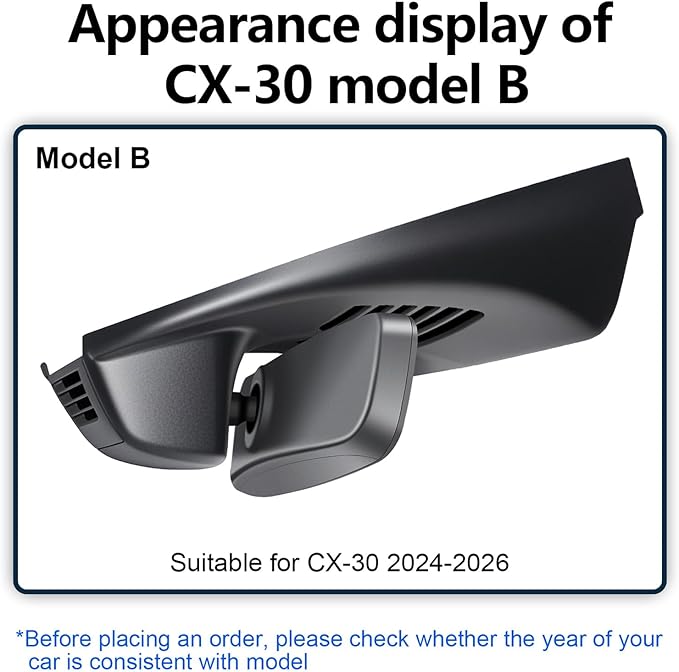 mangoal 4K Dash Cam Custom for Mazda CX-30 2024 2025 2026(Model B), UHD 2160P Video, Free App & WiFi, 64GB Card
