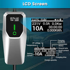 Portable Level 1 and Level 2 EV Charger 240V 32A (7.68kw) with 26ft Charging Cable NEMA 14-50 5-15 for SAE-J1772 Electric Vehicles Charging Station