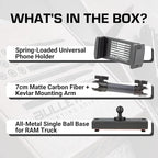 Bulletpoint Dash Cell Phone Holder For RAM Truck (2019+ 1500, 2500, 3500 and TRX) with 20mm Single Ball Mount - Compatible with iPhone and Android Smartphones