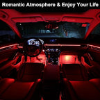 EL Wire Interior Car LED Strip Lights, USB Neon Glowing Strobing Electroluminescent Wire Lights with 6mm Sewing Edge, Ambient Lighting Kits for Cars Garden Decorations (5M/16.5FT, Red)