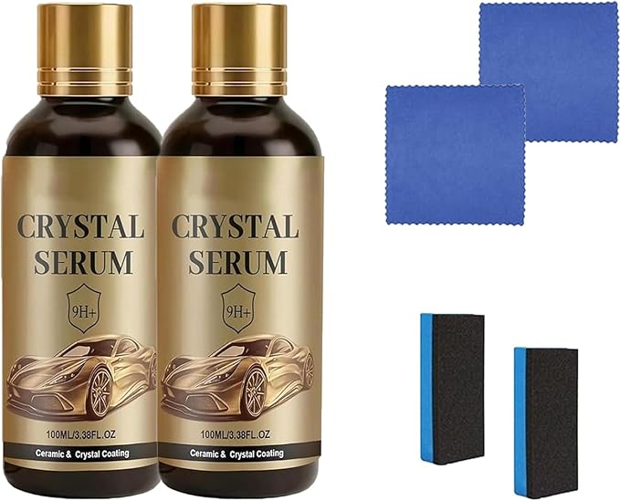 PTZ Crystal Serum, Advanced Graphene Ceramic Coating for Cars, Used for Auto Car Detailing, Providing Dust Proof and Glazing Effects for a Long Time (2pcs)