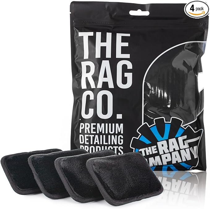 The Rag Company - Interior Scrubber - Soft Microfiber Pad Safe for All Automotive Interior Surfaces; Deep Cleaning with Scratchless and Streak-Free Finish - 4 Pk
