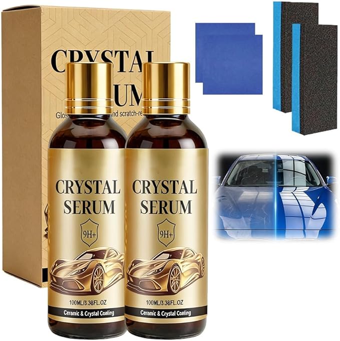 Crystal Serum, Crystal Serum Ceramic Coating, Quick Effect Coating Agent for Car, Advanced Graphene Ceramic Coating for Cars, 9H Graphene Coating for Auto Car Detailing, Paint, Glass & Wheel (200ML)