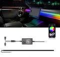 Interior Neon Lights for Tesla Model Y/3, Dreamcolor Acrylic Interior Car LED Strip Light for Tesla, Dynamic Chasing Music Sync Neon Ambient Lighting Kits for Tesla Model Y/3 (1 Strip Set A)