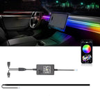 Interior Neon Lights for Tesla Model Y/3, Dreamcolor Acrylic Interior Car LED Strip Light for Tesla, Dynamic Chasing Music Sync Neon Ambient Lighting Kits for Tesla Model Y/3 (1 Strip Set A)