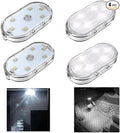 4PCS Wireless Car Interior LED Lights USB Rechargeable Car LED Touch Light with 6 Super Bright LED Lamp Beads Car Interior Ambient Light Universal Vehicle Accessories for Car Decor