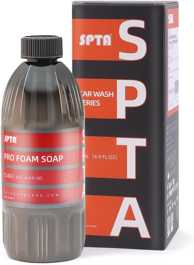 SPTA Car Wash Foam Soap, 16OZ 500ML Pro Foam Shampoo, pH Neutral Car Soap For Car Washing, Concentated For Wash Bucket, Foam Gun, Won't Strip Car Wax or Ceramic Coatings -Cherry Scent -CL003